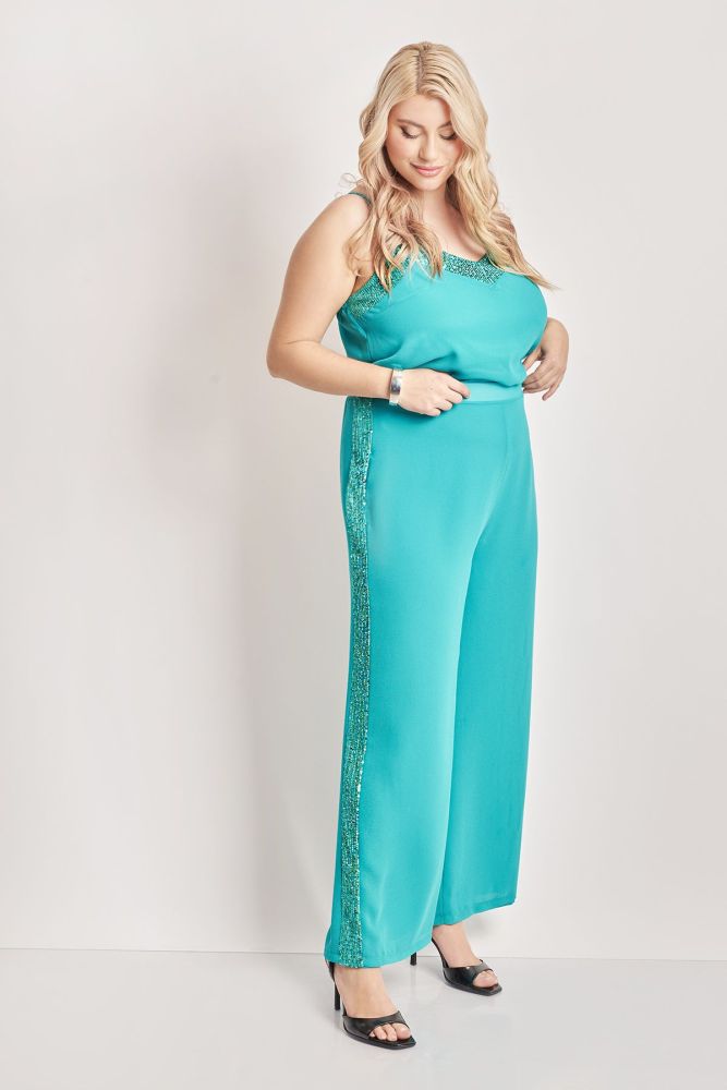 Παντελόνα chiffon αμπιγιέ με παγιέτα
