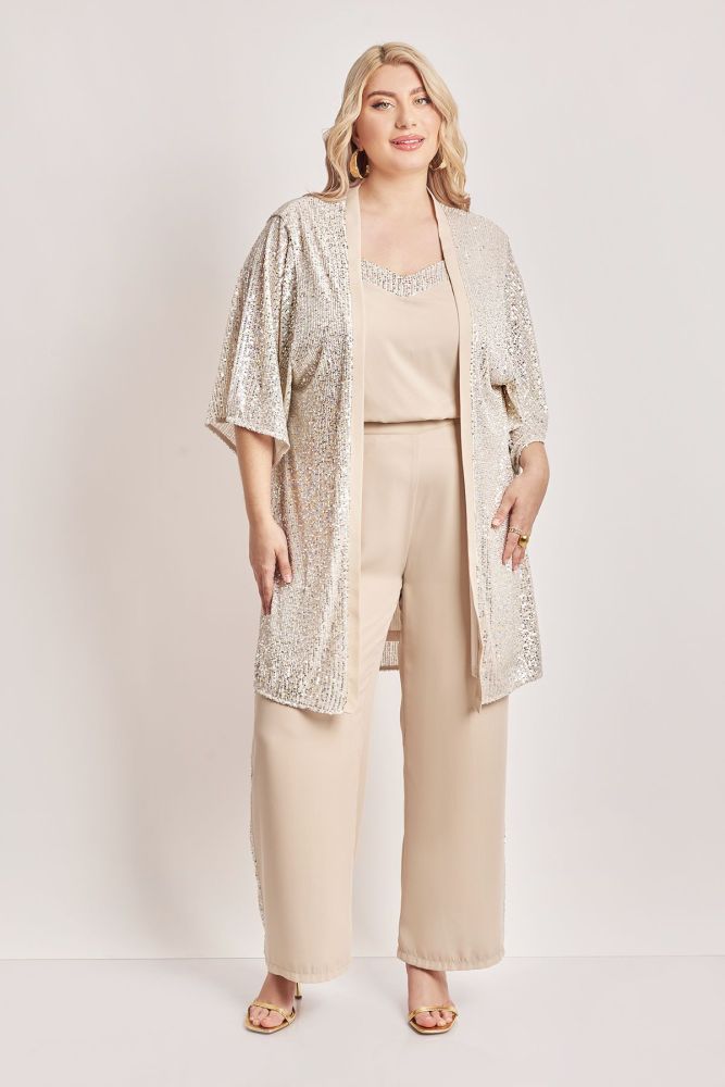 Παντελόνα chiffon αμπιγιέ με παγιέτα
