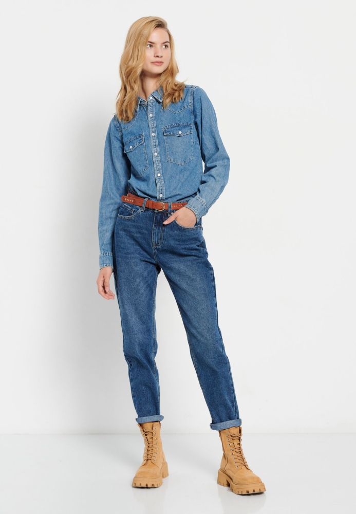 Γυναικείο denim πουκάμισο