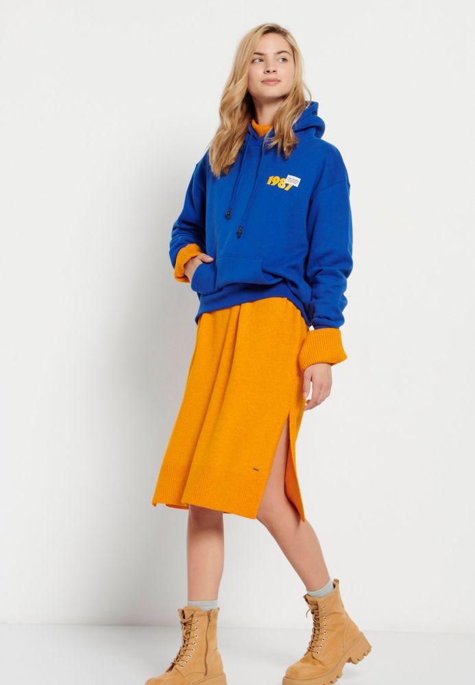 Oversized φούτερ με τύπωμα στην πλάτη
