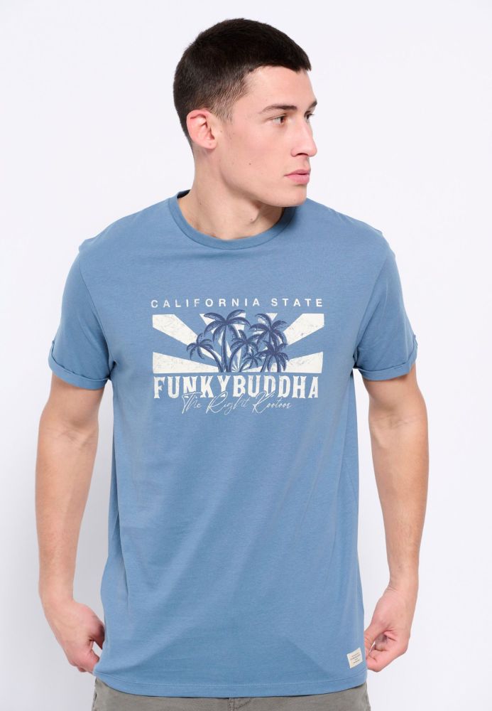 T-shirt με τύπωμα σε vintage look