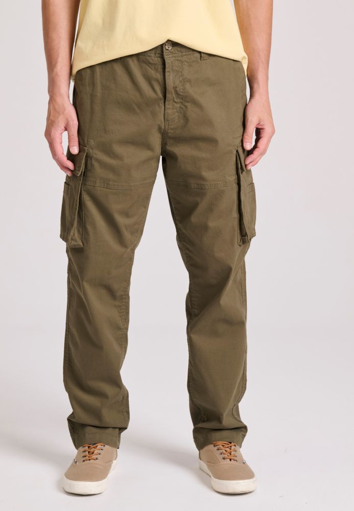 Loose tapered fit cargo παντελόνι σε ζακάρ ύφανση