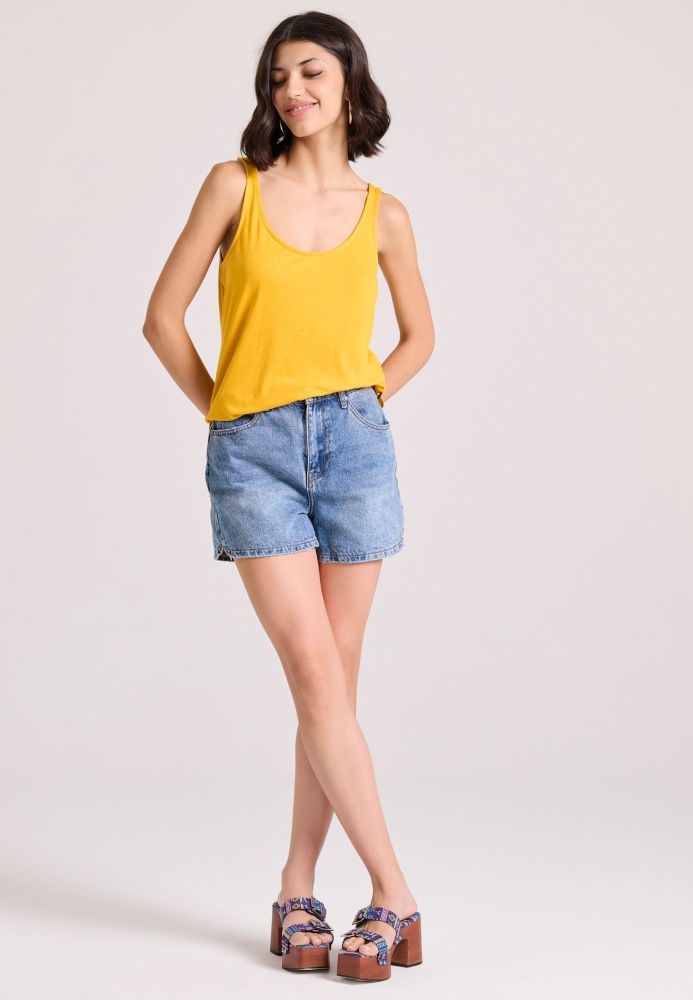 Γυναικείο μονόχρωμο tank top από βισκόζη
