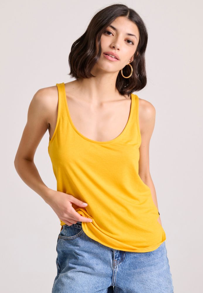 Γυναικείο μονόχρωμο tank top από βισκόζη