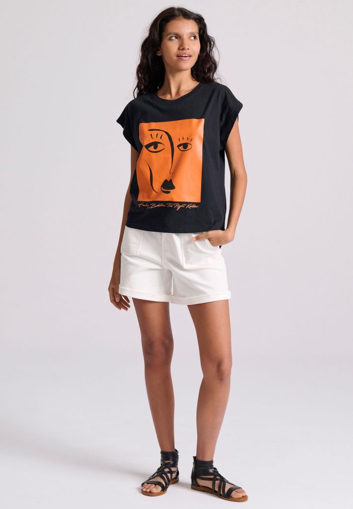 Organic cotton t-shirt με τύπωμα στο στήθος