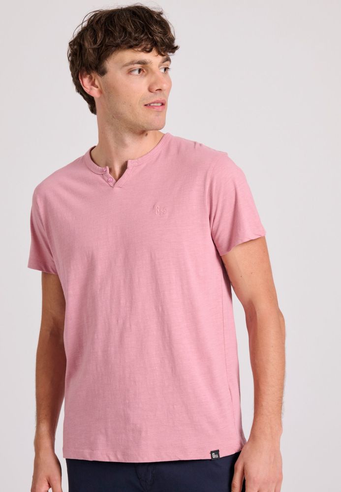 T-shirt με λαιμό henley Garage 55