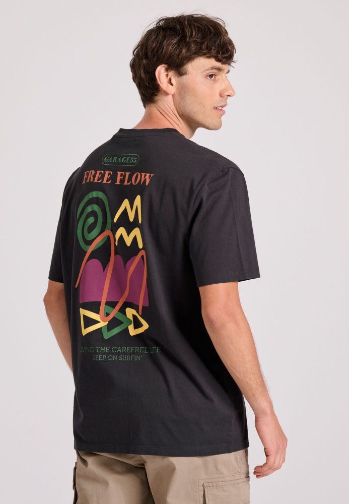 Relaxed fit t-shirt με abstract τύπωμα στην πλάτη Garage 55