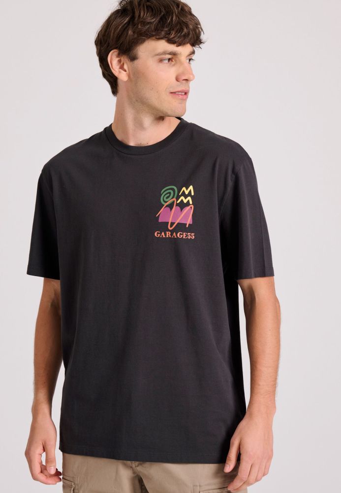 Relaxed fit t-shirt με abstract τύπωμα στην πλάτη Garage 55