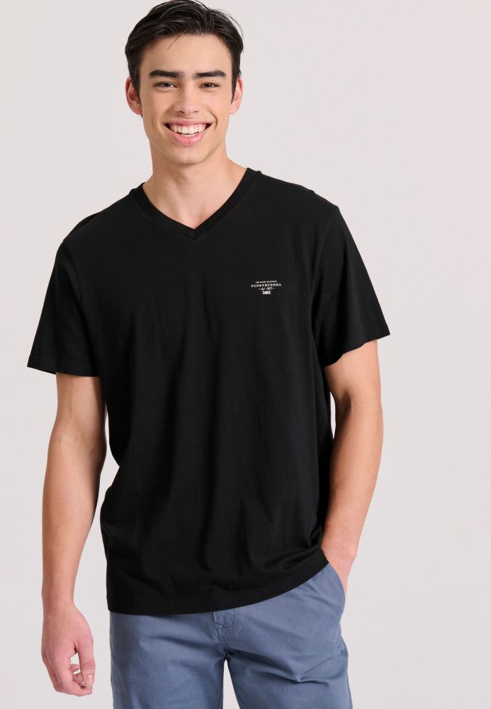 V-neck t-shirt με logo στο στήθος