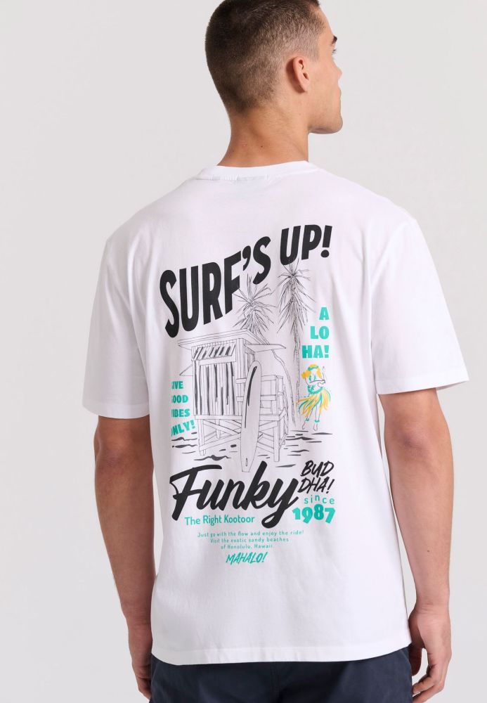 Relaxed fit t-shirt με surf τύπωμα στην πλάτη