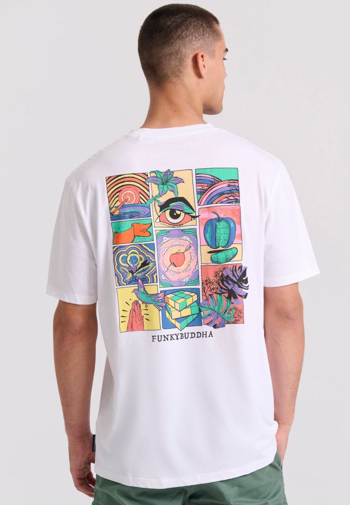 Relaxed fit t-shirt με retro τύπωμα στην πλάτη