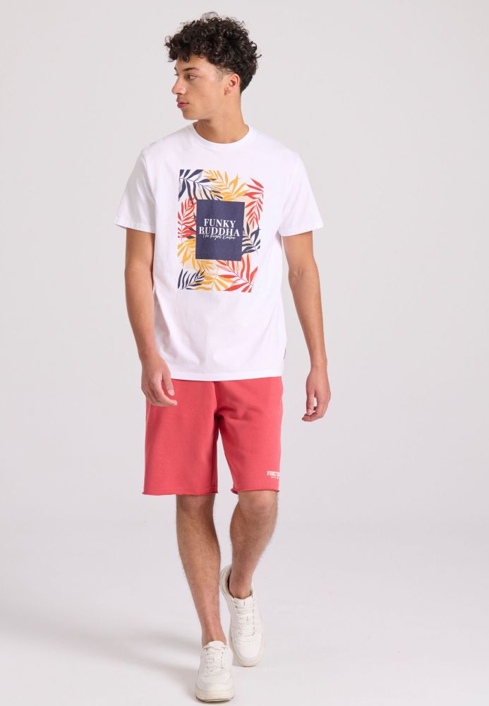 T-shirt με tropical frame τύπωμα