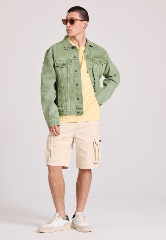 Ανδρικό loose fit garment dyed τζιν μπουφάν