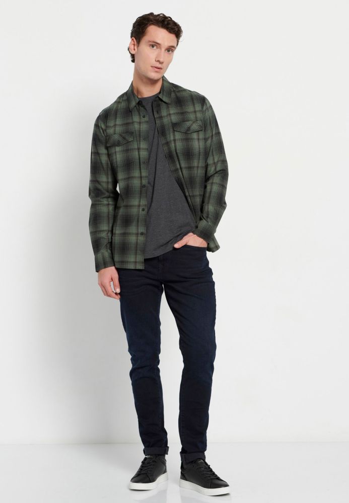 Flannel καρό πουκάμισο με τσέπες
