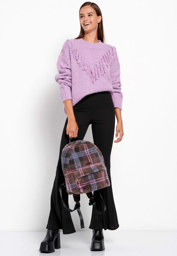 Oversized boho πλεκτή μπλούζα