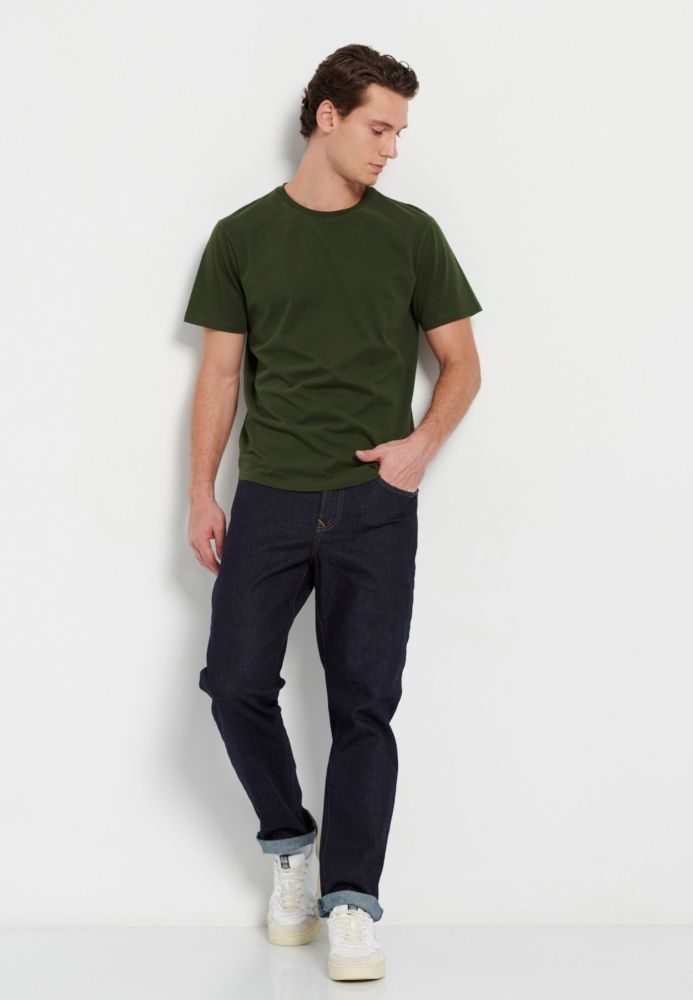 Relaxed fit μονόχρωμο t-shirt