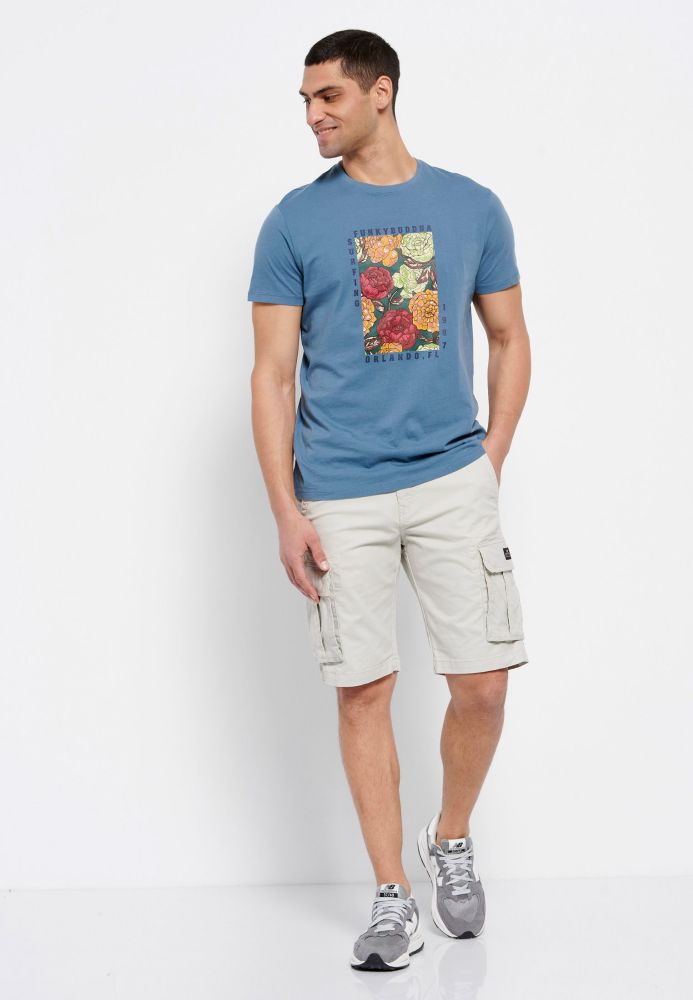 T-shirt με φλοράλ frame τύπωμα