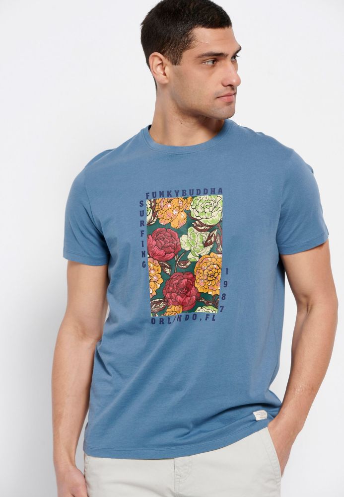 T-shirt με φλοράλ frame τύπωμα