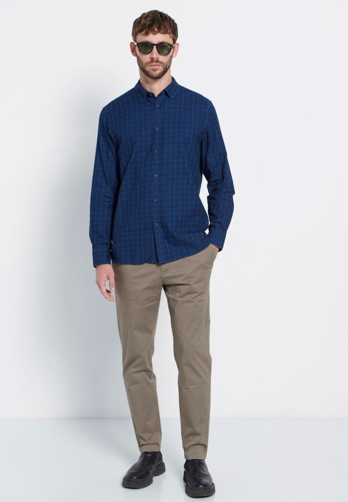Comfort fit καρό πουκάμισο Marron