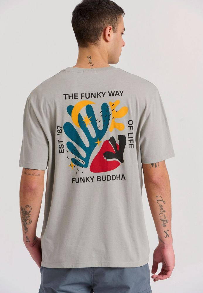 Relaxed fit t-shirt με abstract τύπωμα στην πλάτη
