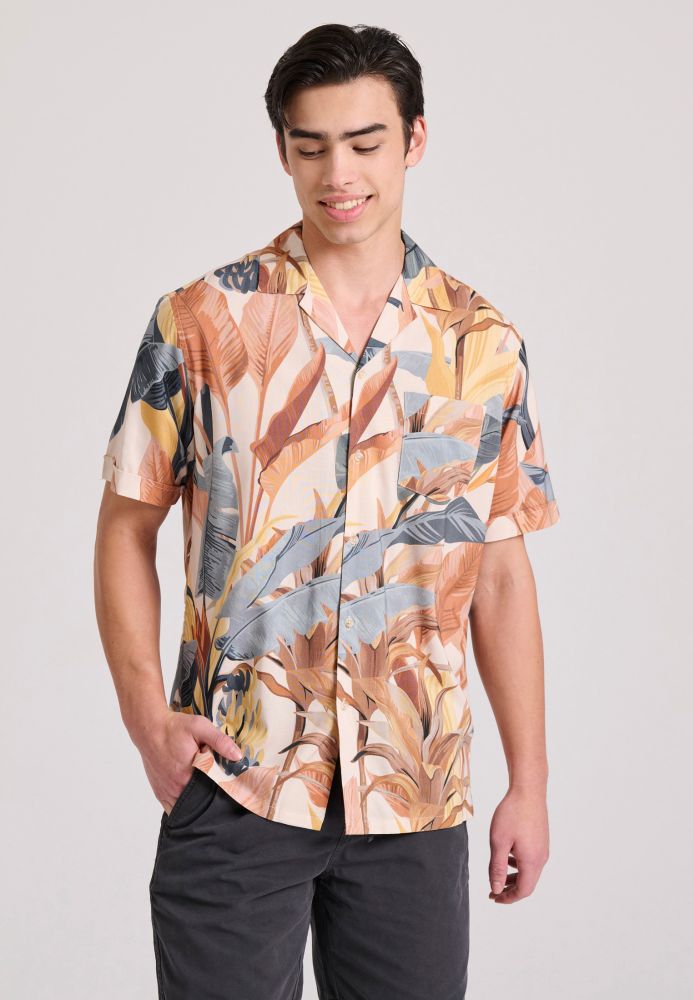 Relaxed fit resort πουκάμισο με all over τύπωμα