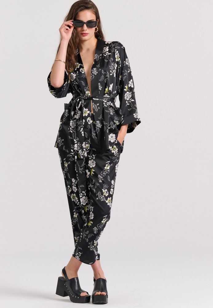 Loose fit κοντό εμπριμέ kimono