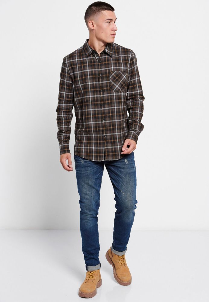 Flannel καρό πουκάμισο με τσέπη