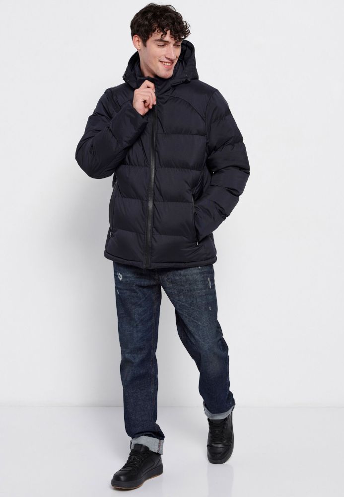 Ανδρικό puffer jacket με κουκούλα