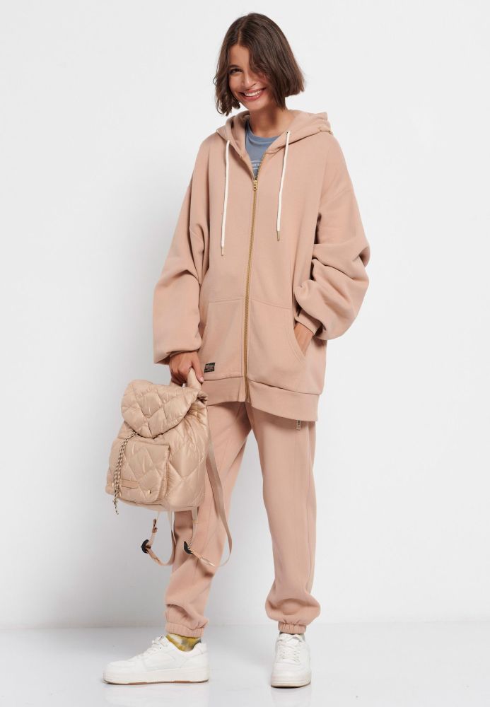 Loose fit ζακέτα με τύπωμα στην κουκούλα