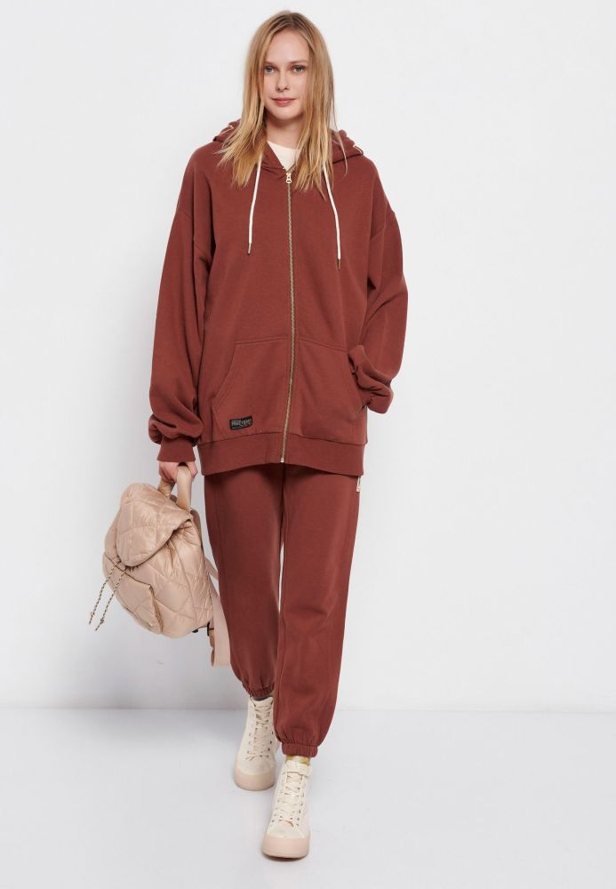 Loose fit ζακέτα με τύπωμα στην κουκούλα