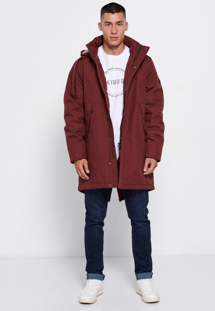 Comfort fit παρκά με αποσπώμενη κουκούλα