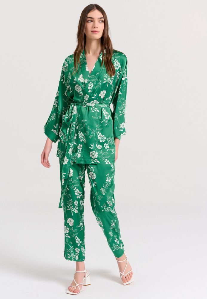 Loose fit κοντό εμπριμέ kimono
