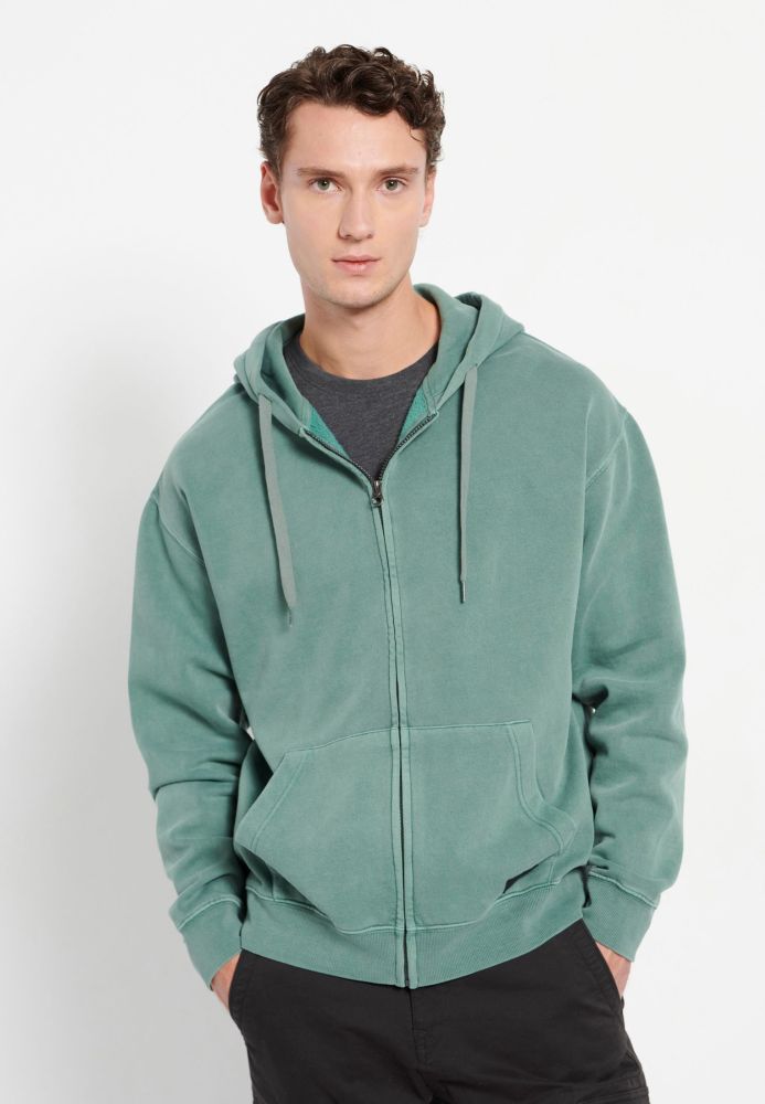Relaxed fit φούτερ ζακέτα με κουκούλα