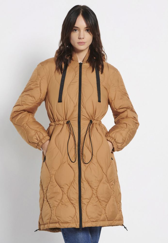 Relaxed fit puffer μπουφάν με αποσπώμενη κουκούλα