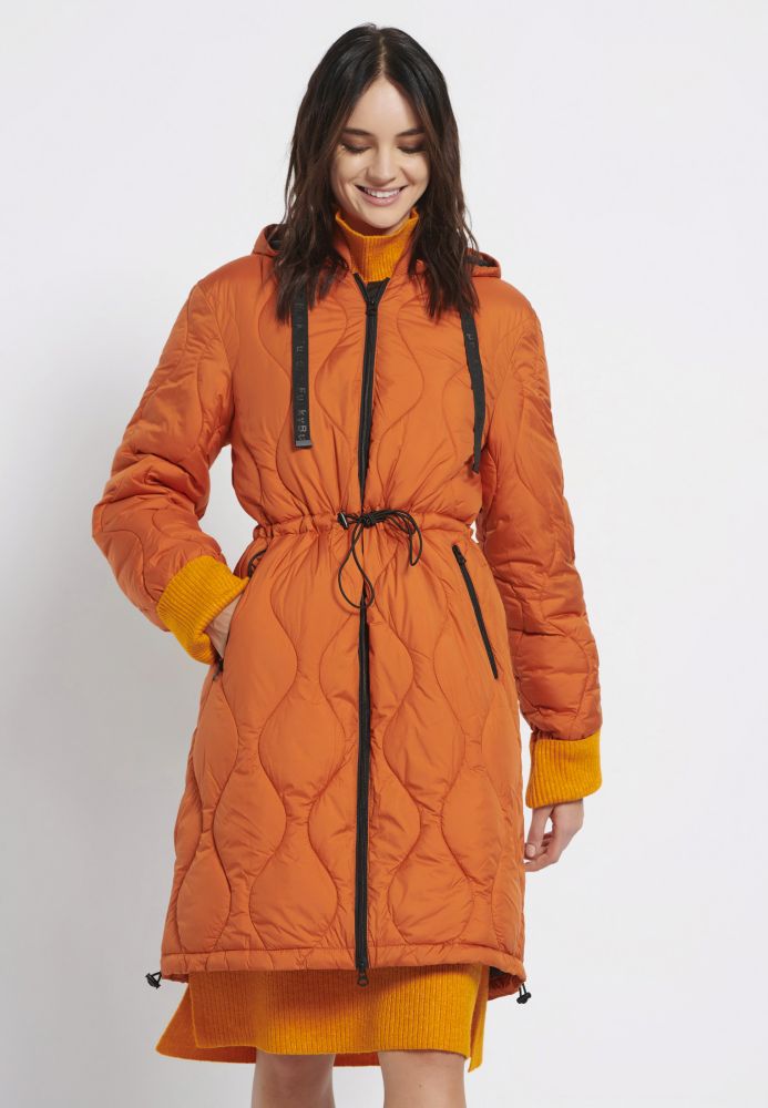 Relaxed fit puffer μπουφάν με αποσπώμενη κουκούλα