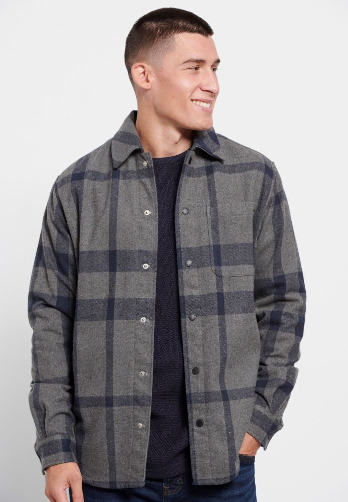 Oversized fit καρό overshirt πουκάμισο