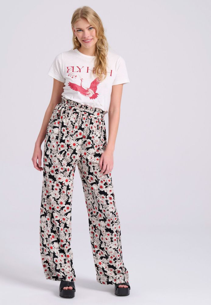 Wide leg εμπριμέ παντελόνα σε boho look