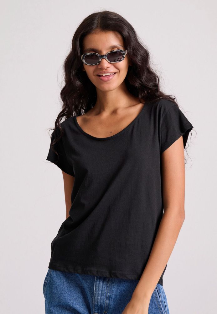 Βαμβακερό t-shirt με στρογγυλή λαιμόκοψη