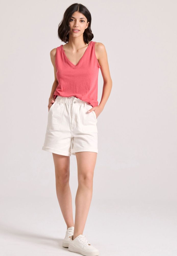 Γυναικείο tank top με raw cuts τελειώματα