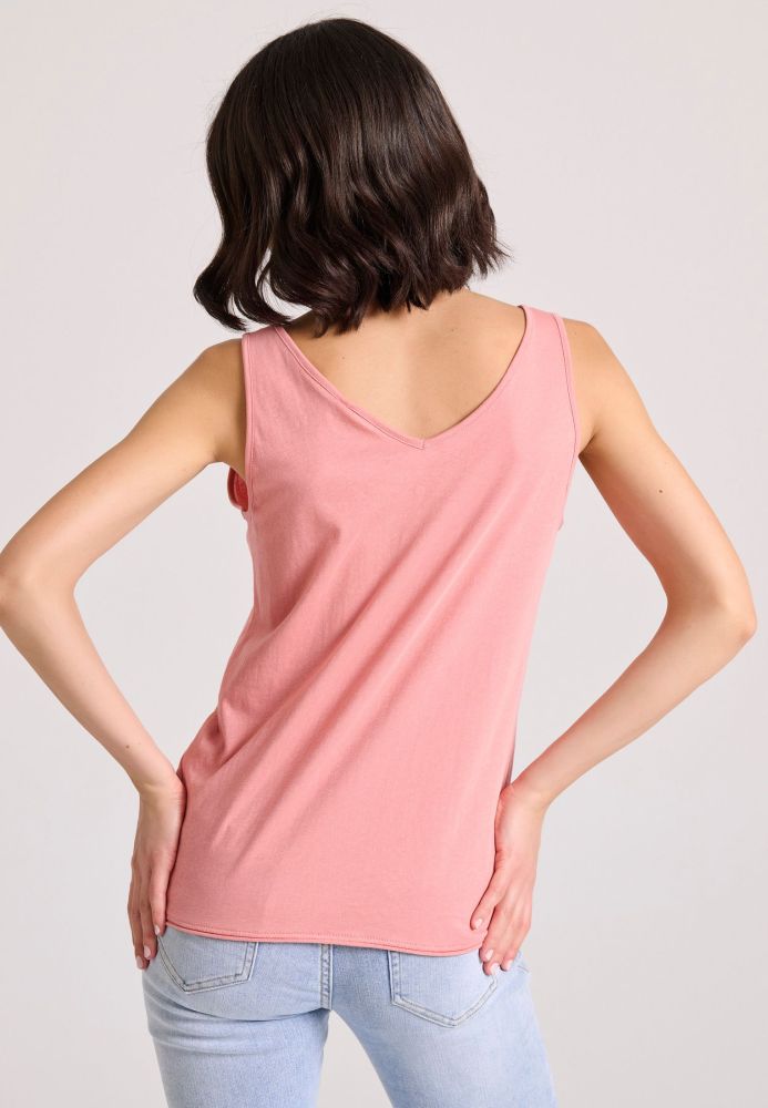 Γυναικείο tank top με raw cuts τελειώματα