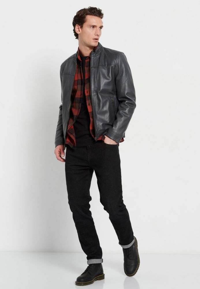 Ανδρικό δερμάτινο jacket (Sheepskin)