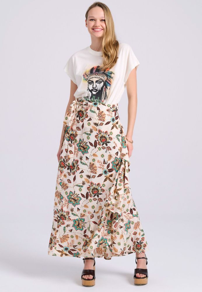 Loose fit t-shirt με bohemian τύπωμα