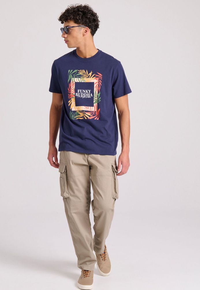Loose tapered fit cargo παντελόνι σε ζακάρ ύφανση