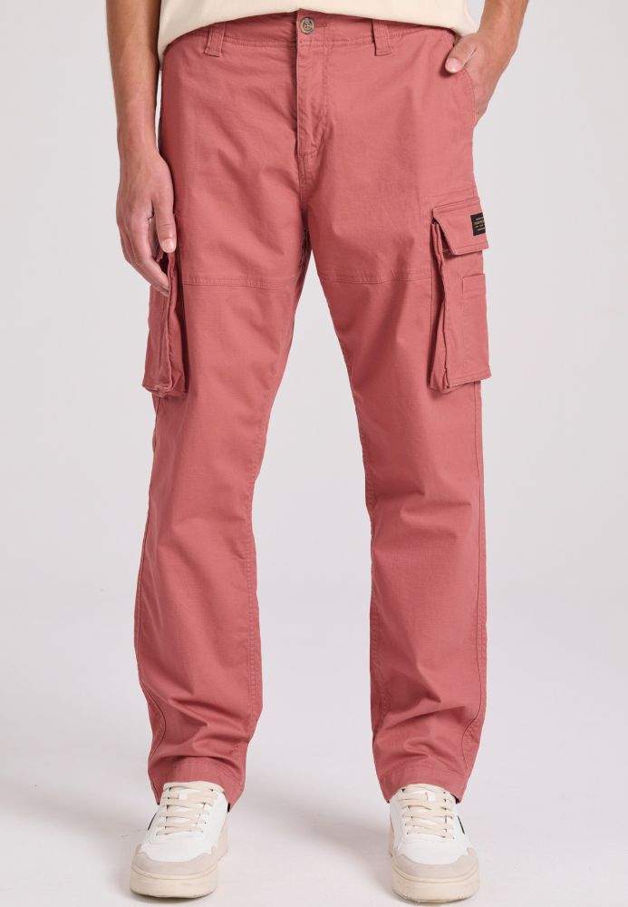 Loose tapered fit cargo παντελόνι σε ζακάρ ύφανση