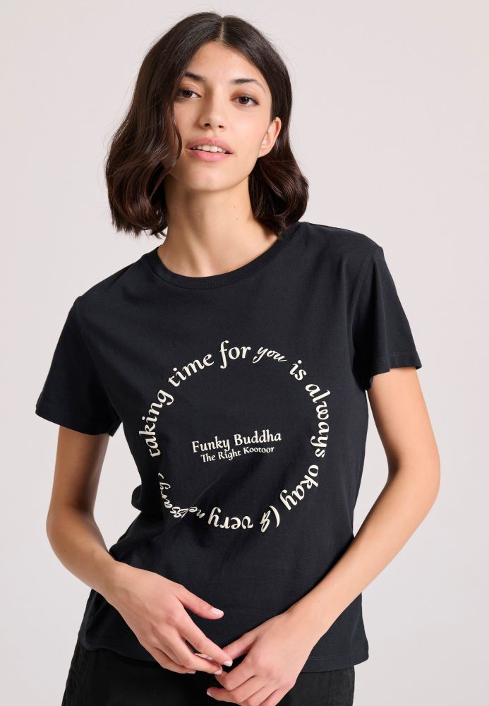 Organic cotton t-shirt με embossed τύπωμα