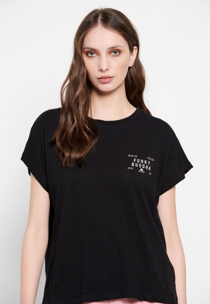 T-shirt με τύπωμα στην πλάτη
