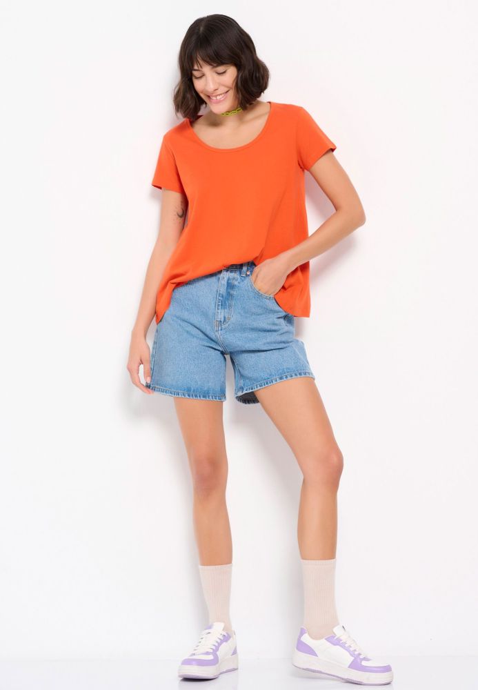 Μονόχρωμο t-shirt από οργανικό βαμβάκι