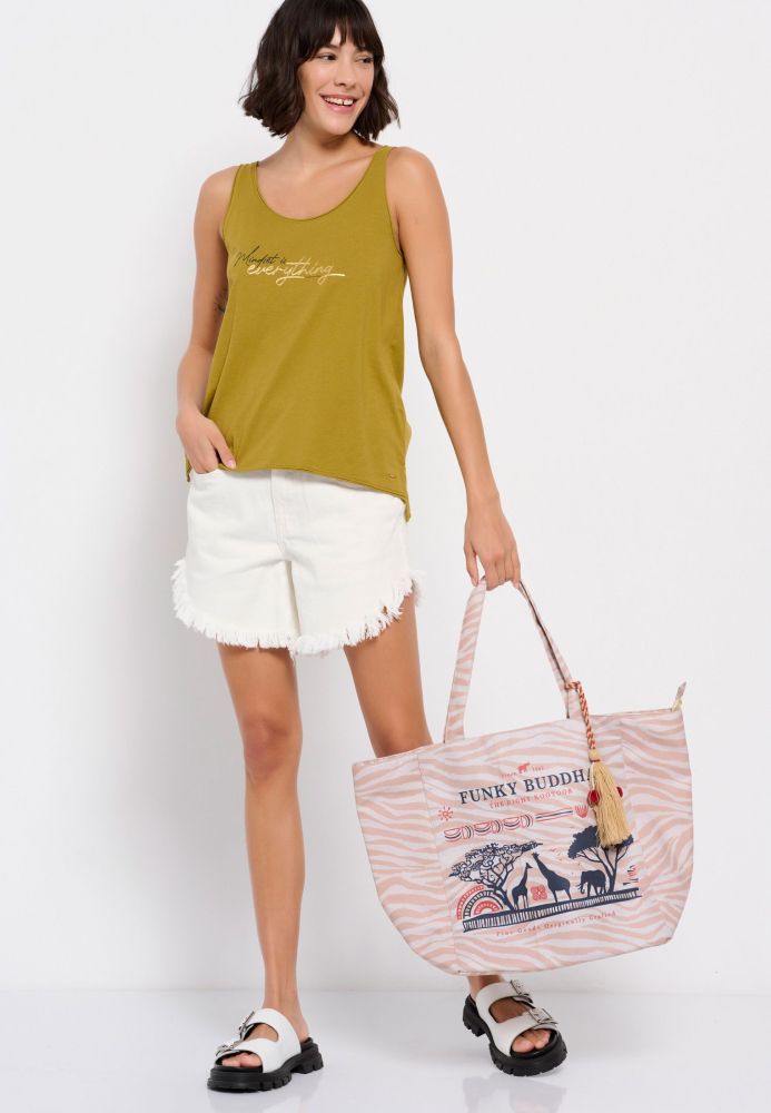 Tank top με τύπωμα στο στήθος