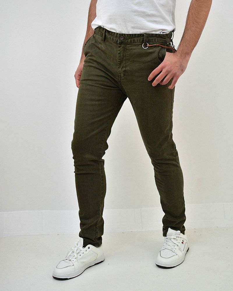 Beltipo Ανδρικό Παντελόνι Chinos Χακί με Μικροσχέδια