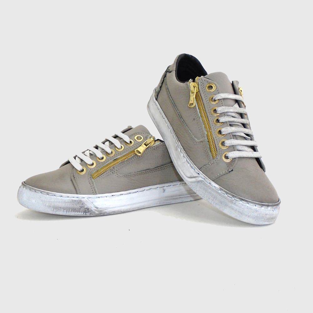 Γυναικεία sneakers δερμάτινα με φερμουάρ